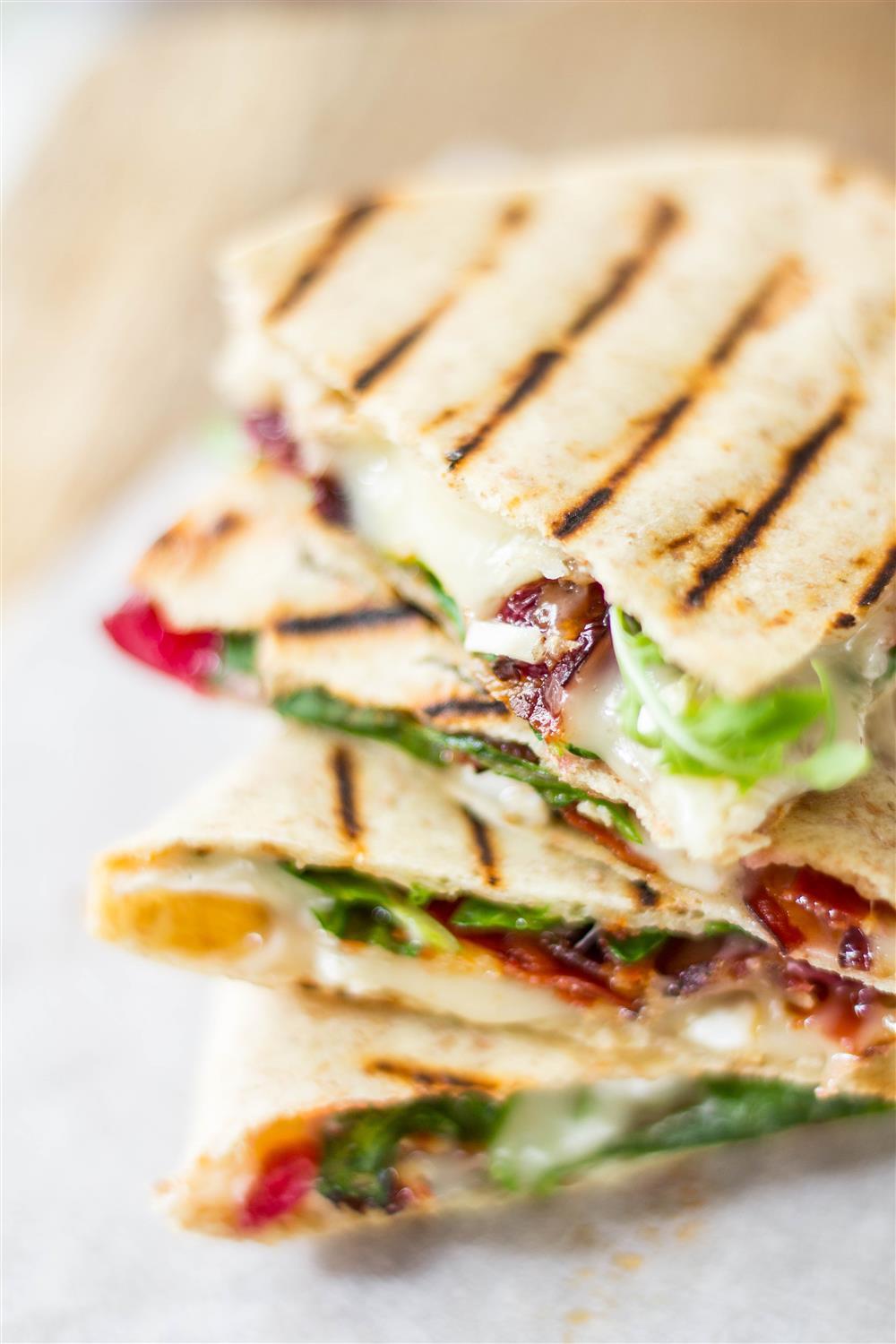 Use Your Noodles - Cherry, Brie & Bacon Grilled Quesadilla