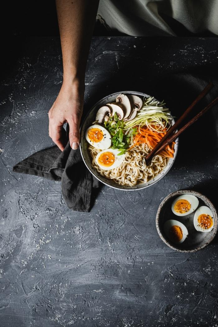 This easy ramen soup only takes 15 minutes to make and is super healthy with a beautiful deep miso flavor. With some added fresh vegetables this is a delicious and healthy meal.