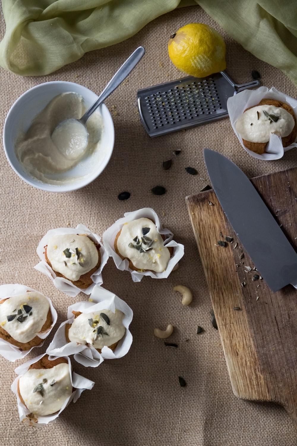 Pumpkin Cupcakes With Cashew Cream Cheese Frostin