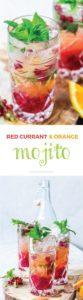 Perfectly refreshnig comfort summer drinks - red currant, orange and mint mojitos!