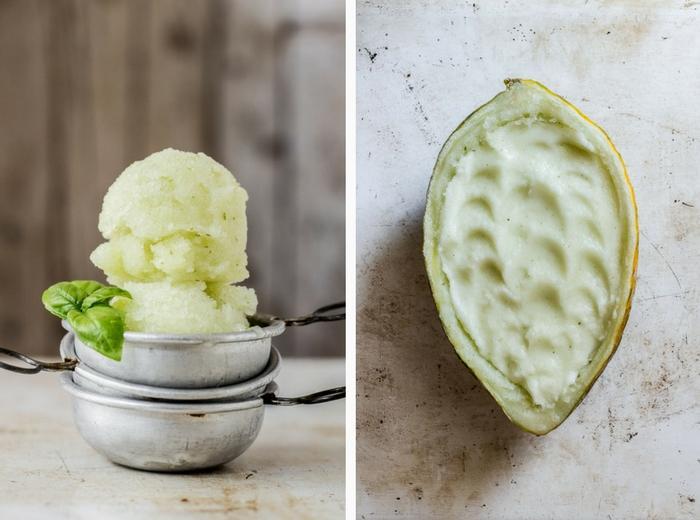 No icecream machine, no problem! This super easy two ingredient melon sorbet needs no icecream machine, but is creamy and delicious anyway.
