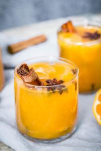 Easy to make from scratch warm autumn mulled mandarin juice!