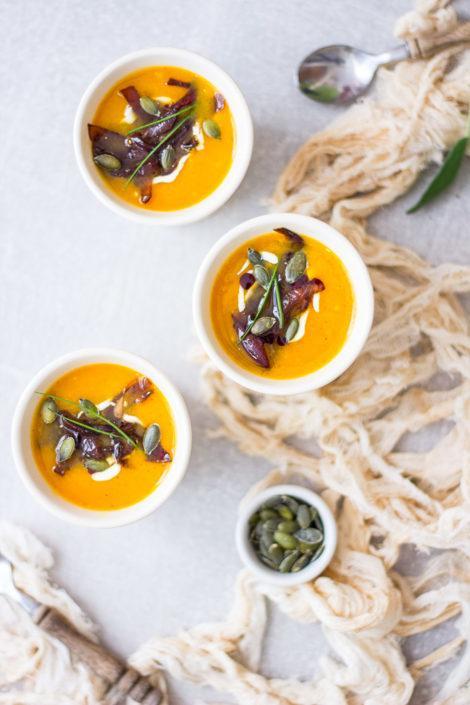 Warm, sweet and spicy pumpkin soup will be your new favorite autumn comfort food!