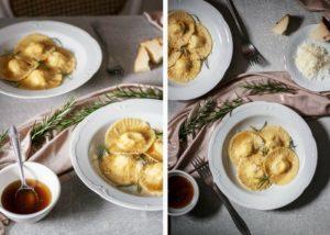 These humble but exciting pecorino ravioli with orange zest and brown butter flavored with rosemary will bring any dinner to a new level!