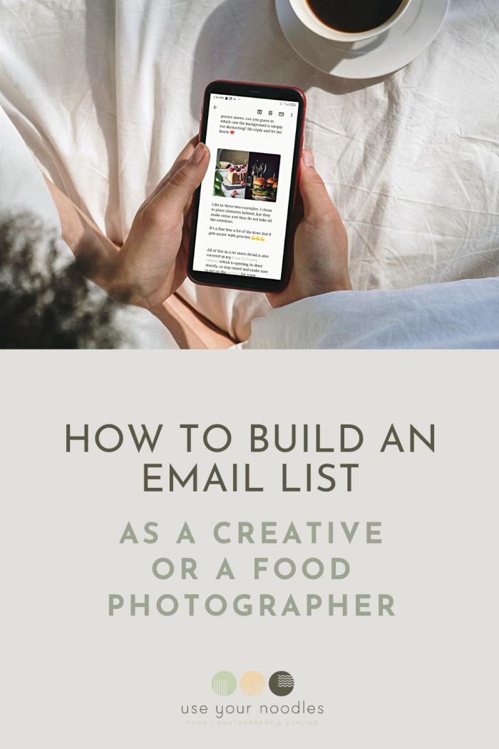 You should start and build your email list no matter what you do. If you are a content creator or food photographer then this is for you.