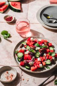 When it comes to refreshing salads nothing beats a refreshing watermelon salad inspired by Greek salad.