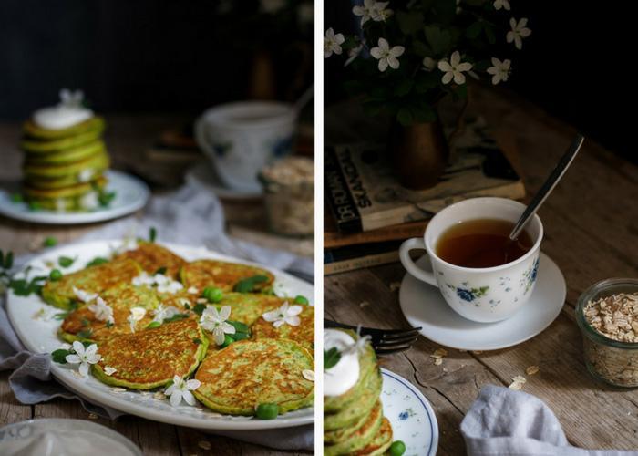 These soft and fluffy flourless green pea fritters with seasonal herbs make the most delicious healthy breakfast.