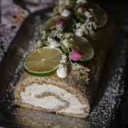 This poppy seed elderflower cake roll is a delicately light spring tea-time treat.