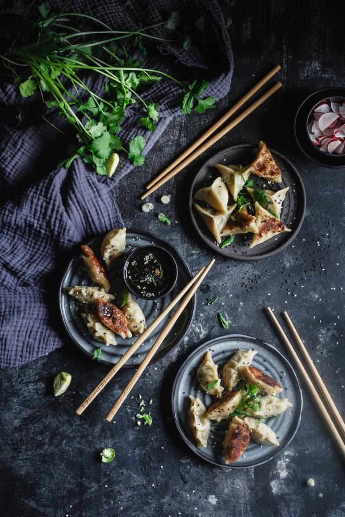 These delicious Brussels Sprout & Chicken Gyoza with a dipping sauce are so delicious, you won't be able to stop eating!