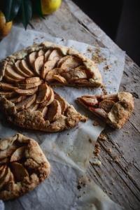 The reason why I love this delicious rustic apple galette is because of its delicate flaky crust and the fruity plum jam.