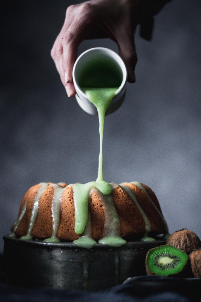 Make this tahini bundt cake to wow everyone with a new exciting flavor! Plus a sweet kiwi glaze on top. What can be better?