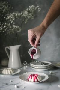 A smooth creamy white chocolate panna cotta is always a crowdpleaser especially with some hibiscus raspberry sauce on top. One of the easiest desserts that everyone will love.